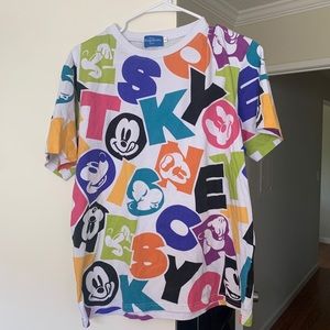 Tokyo Disney Resort Mickey Mouse Colorful Letter T-shirt